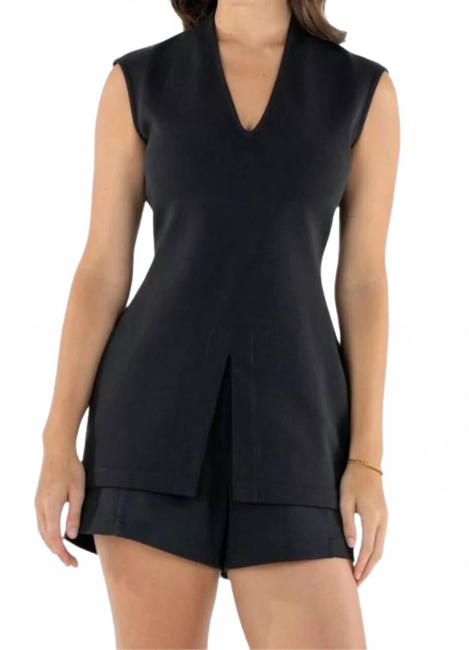 NEW EMILY MCCARTHY gwen sleeveless tunic top in black